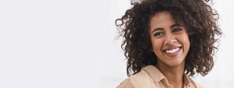 A woman with a beautiful smile.